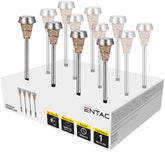 Entac Ηλιακό Φωτιστικό Κήπου 40cm από Ανοξείδωτο Ατσάλι με Πολύχρωμο Γυάλινο Μωσαϊκό 1 LED (12τμχ)